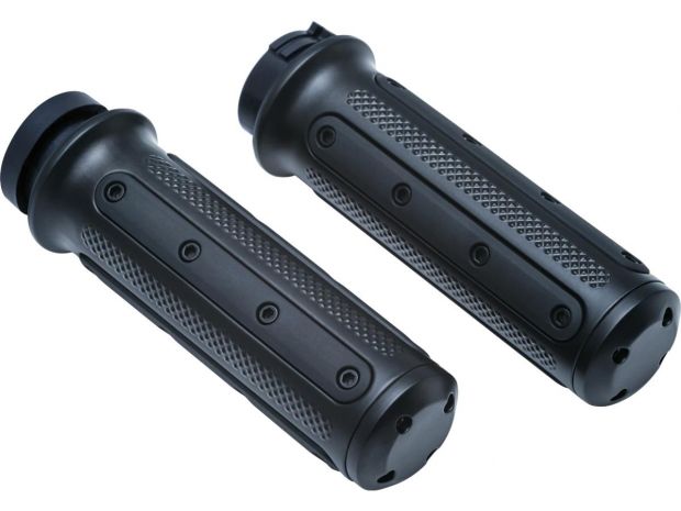 Custom Chrome Europe | Heavy Industry Grips Black Satin 1