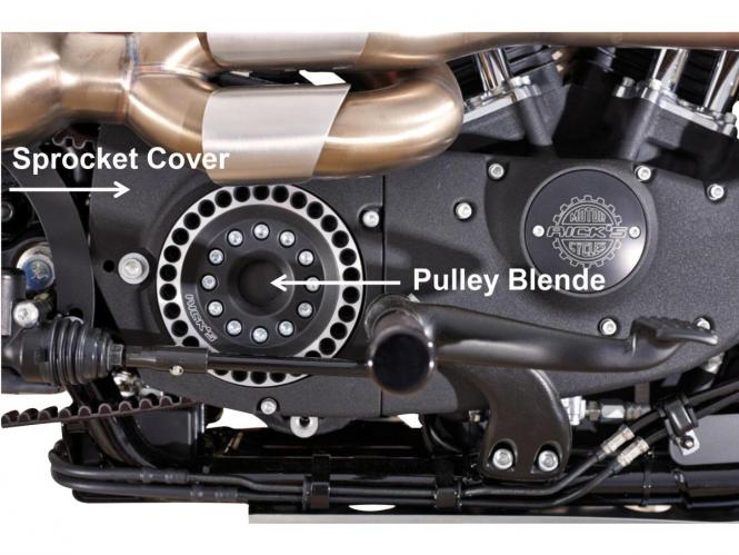 Ricks Motorcycles Pulley Cover Only (28 Teeth Pulley) Drilled For 2004-2020 XL Models (35-4037904-0)
