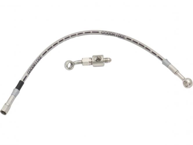 Goodridge Rear Replacement Brake Line Kit Stainless Steel Clear Coated For 1991-2007 Dyna Models (HDT8219-A/CL)