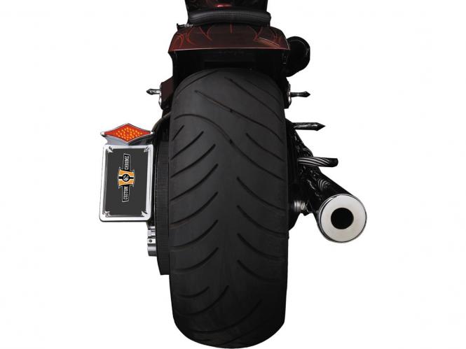 Custom Chrome Diamond Vertical Sidemount Taillight Frames For Harley Davidson 87-99 Softail Motorcycles (640904)