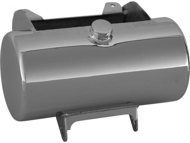 Santee Chrome Round Oil Tank For 86-99 Softail, Center Fill (650229)