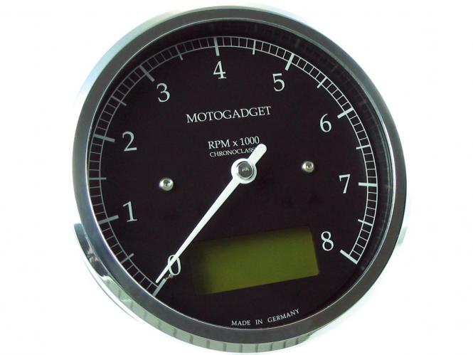 MotoGadget Chronoclassic 8K Scale Green LCD Tachometer With Polished Bezels (2004049)
