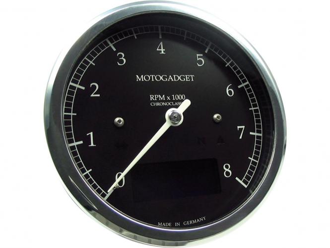 MotoGadget Chronoclassic 8K Scale Dark Edit Tachometer in Polished Finish (2004059)