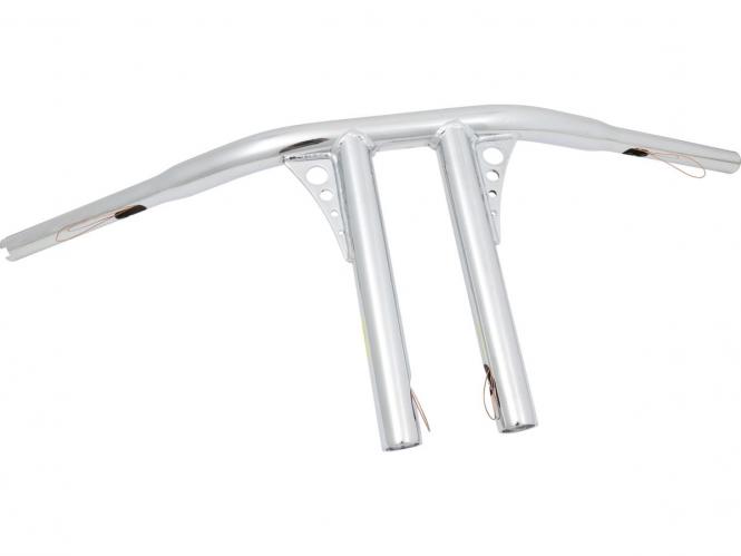 Santee 10 Inch Straight-Up T-Bar in Chrome Finish For 1982-2020 All Models (693652)