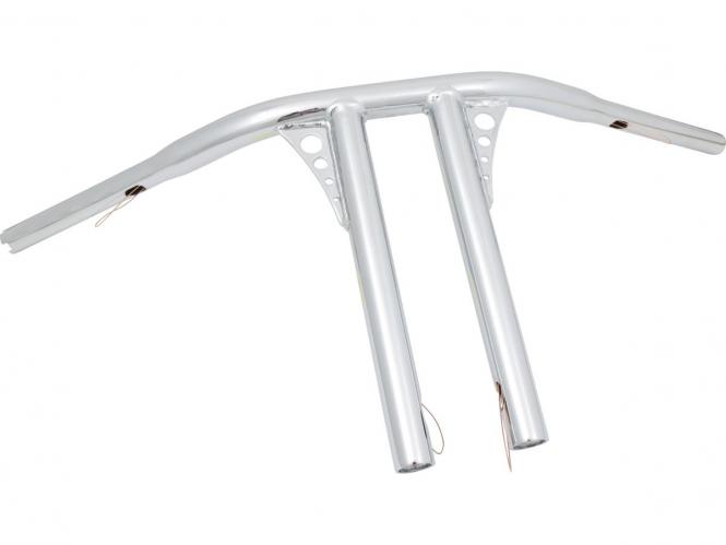 Santee 12 Inch Straight-Up T-Bar in Chrome Finish For 1982-2020 All Models (693654)