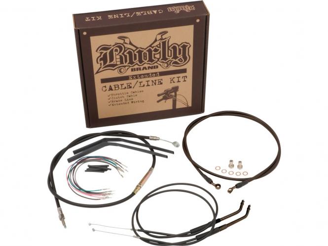 Burly Brand 14 Inch Apehanger Cable/Line Kit in Black Finish For 2004-2006 XL Sportster Without ABS Models (B30-1002)