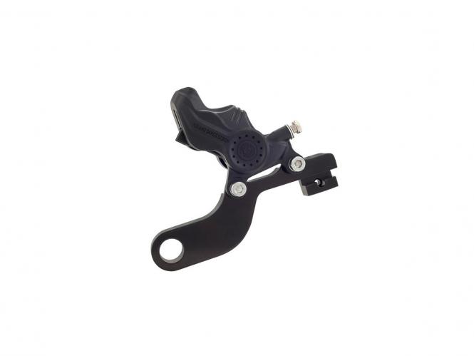 Roland Sands Design Rear Brake Caliper With Bracket in Black Ops Finish For 2002-2007 FLH, 2005 VRSC/A/B With 11.5 inch Disc Models (1290-0073RSD-SMB)