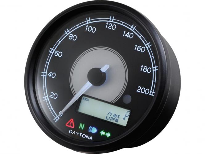 Daytona Japan Speedometer Velona 80 in Black Finish (901350)