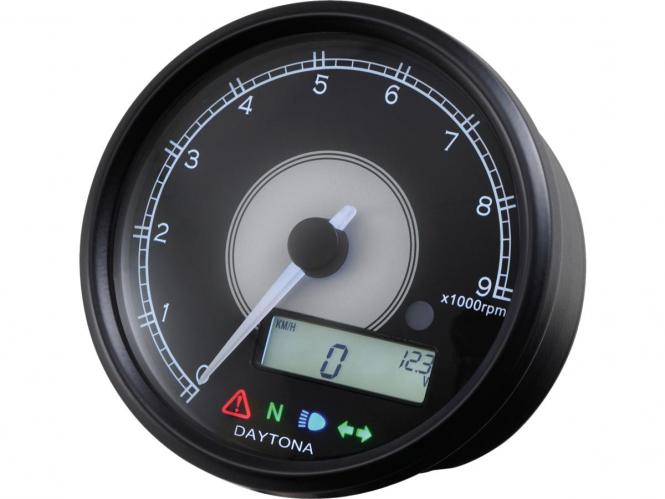 Daytona Japan Tachometer Velona 80 Electrical in Black Finish (901351)
