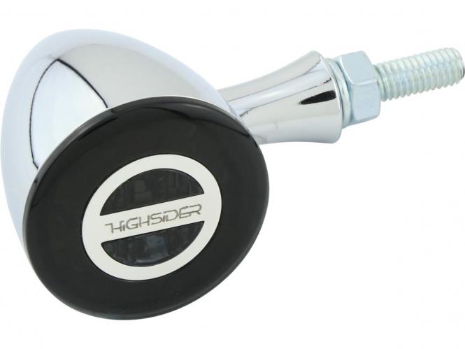 Highsider Rocket Bullet Turn Signal, LED, Smoke Lens, Aluminium in Chrome Finish (911497)