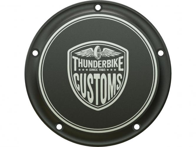 Thunderbike TB Logo Derby Cover In Black For 2000-2017 Dynas, 2000-2018 Softails & 2000-2016 Touring Models (22-72-451)