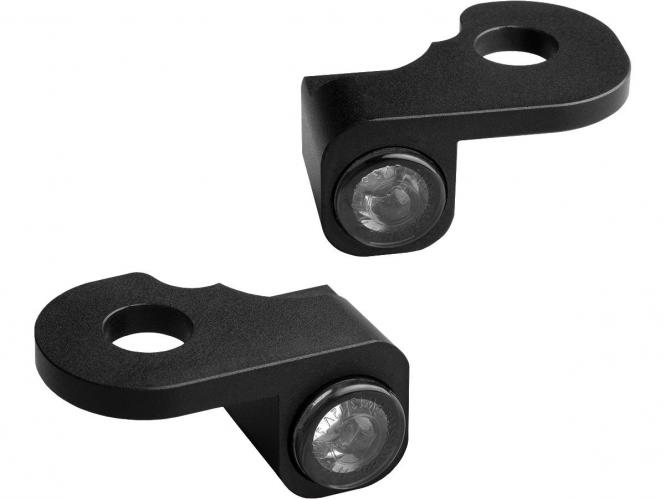 Heinz Bikes NANO Series LED Handlebar Turn Signals in Black Finish With Position Light For 2014-2023 Touring Models With Hydraulic Clutch (HBTSN-FLH-HC-PL)