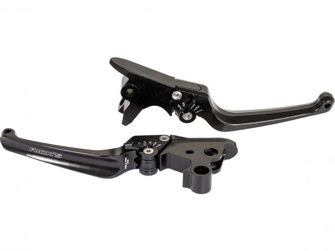 Ricks Motorcycles Classic Brake And Clutch Lever Kit in Black Anodized Finish For 2018-2023 Softail Models (87-5030000-B)